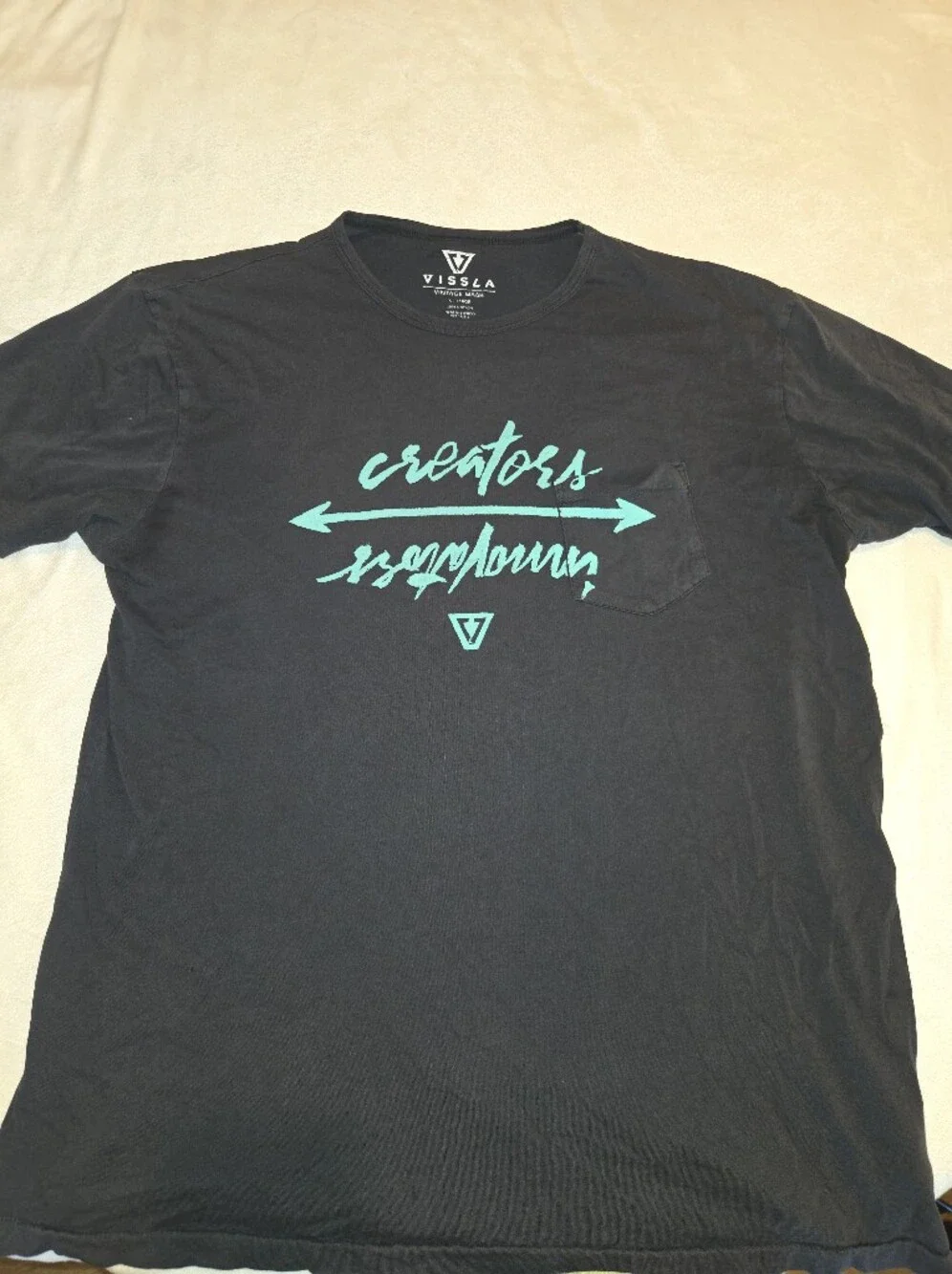 VISSLA Black Short-Sleeve Tee with Mint Graphic
